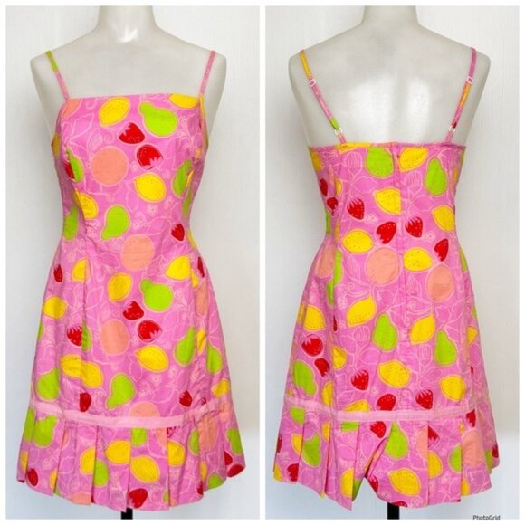 LILLY PULITZER Pink Marzipan Fruit Demi  Sheath Dress 4 - Picture 1 of 9